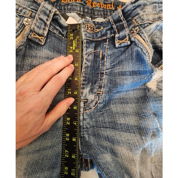 Rock Revival Men's Denim Slim Straight Jean SZ 33 Biker USA - Picture 9 of 10